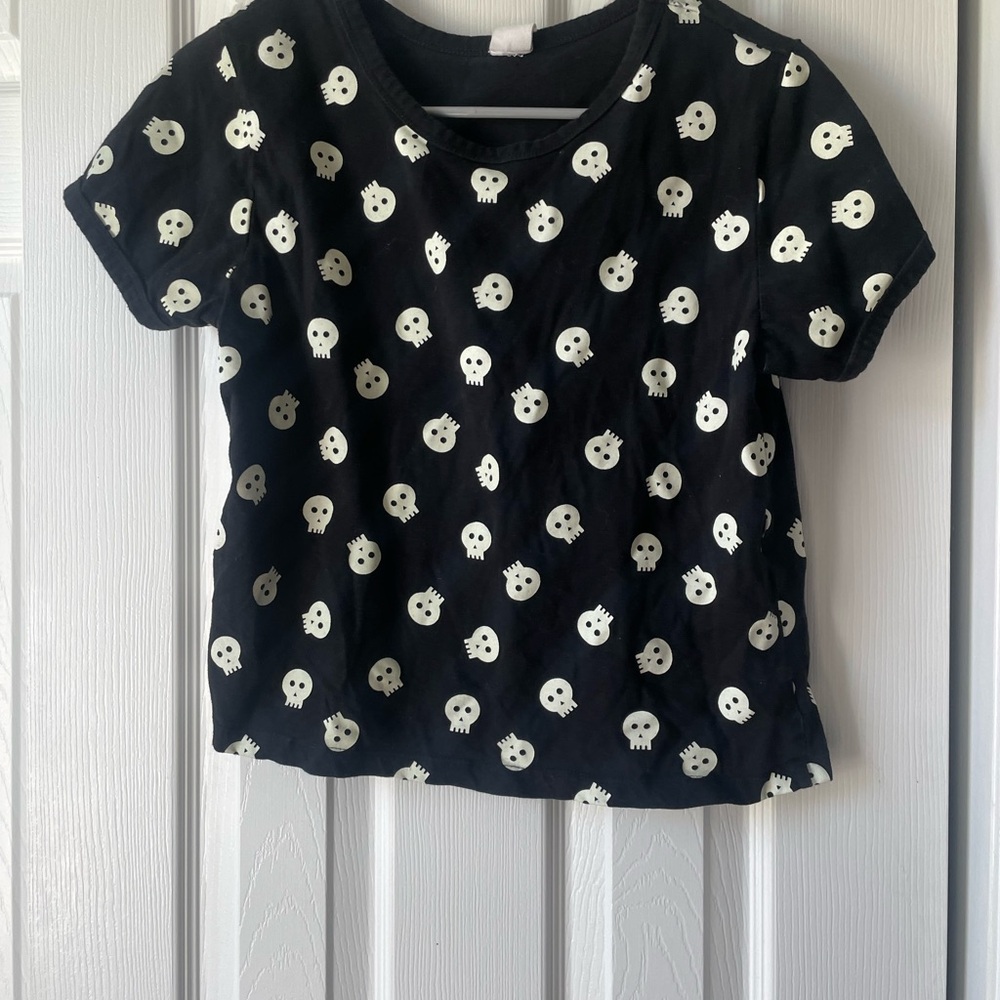 Black Skull Print T-Shirt